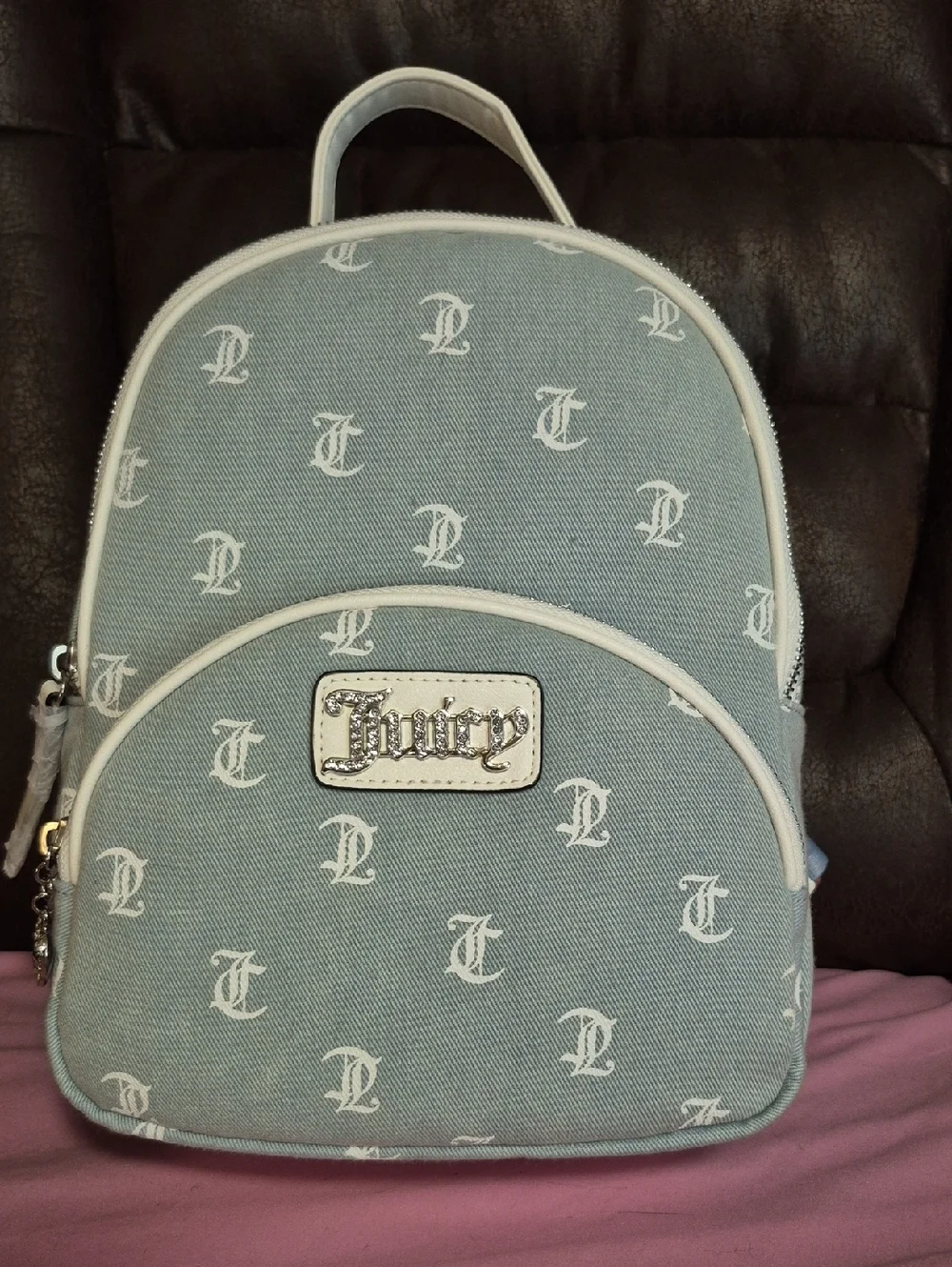 Juicy Couture Denim Monogram Mini Backpack